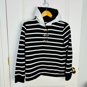Ralph Lauren Women’s Striped Long Sleeve Shirt Black White Large #198